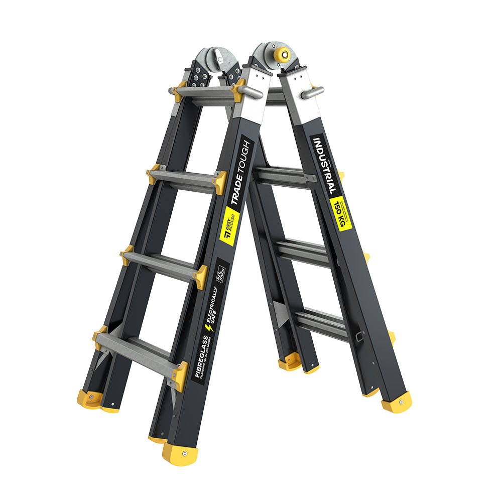 Ladder All In Easy Access TradeTough Fibreglass All-In-One Ladder – Easy Access NZ
