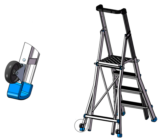 Easy Access TradeTough Telescopic Ladder Wheels - 2 Set